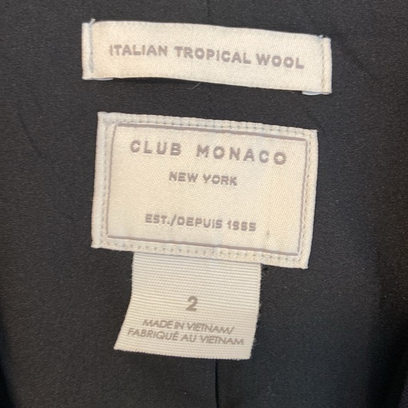 Club Monaco Manhattan Tex Blazer - Navy - Size 2 - Picture 2 of 3